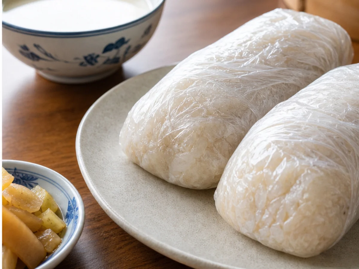 Shanghai sticky rice breakfast rolls with soy milk