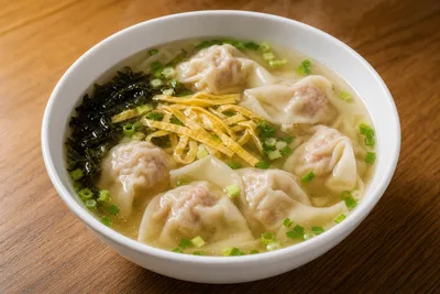 Shanghai Wonton Soup: Small Wontons, Pork and Vegetable Fillings, and Breakfast Pairings